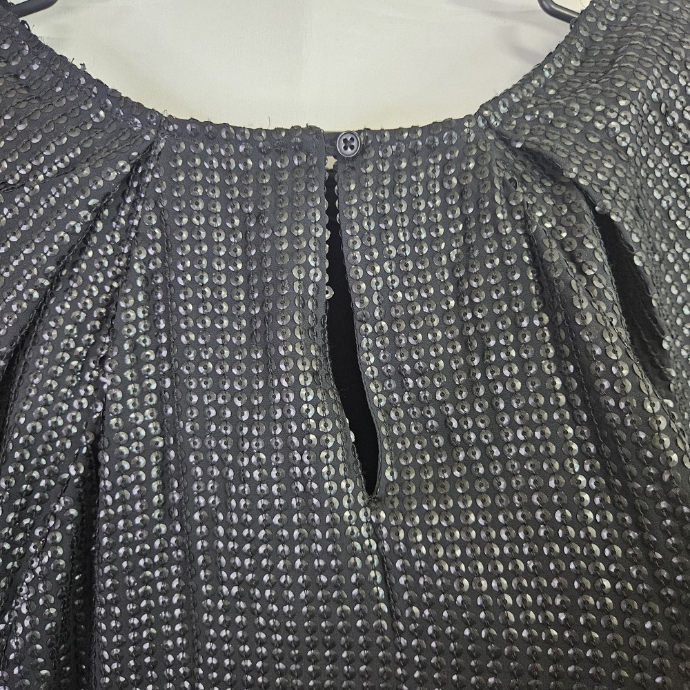 Something Navy Women Black Sequined Drawstring‎ Raglan Mini Dress XXL NWT - Picture 5 of 16